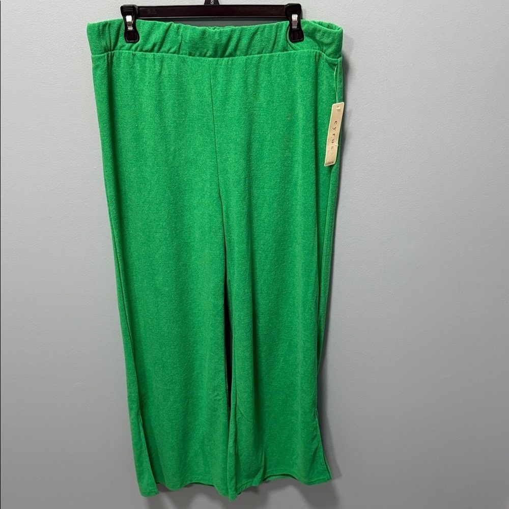 Green women wide leg pants